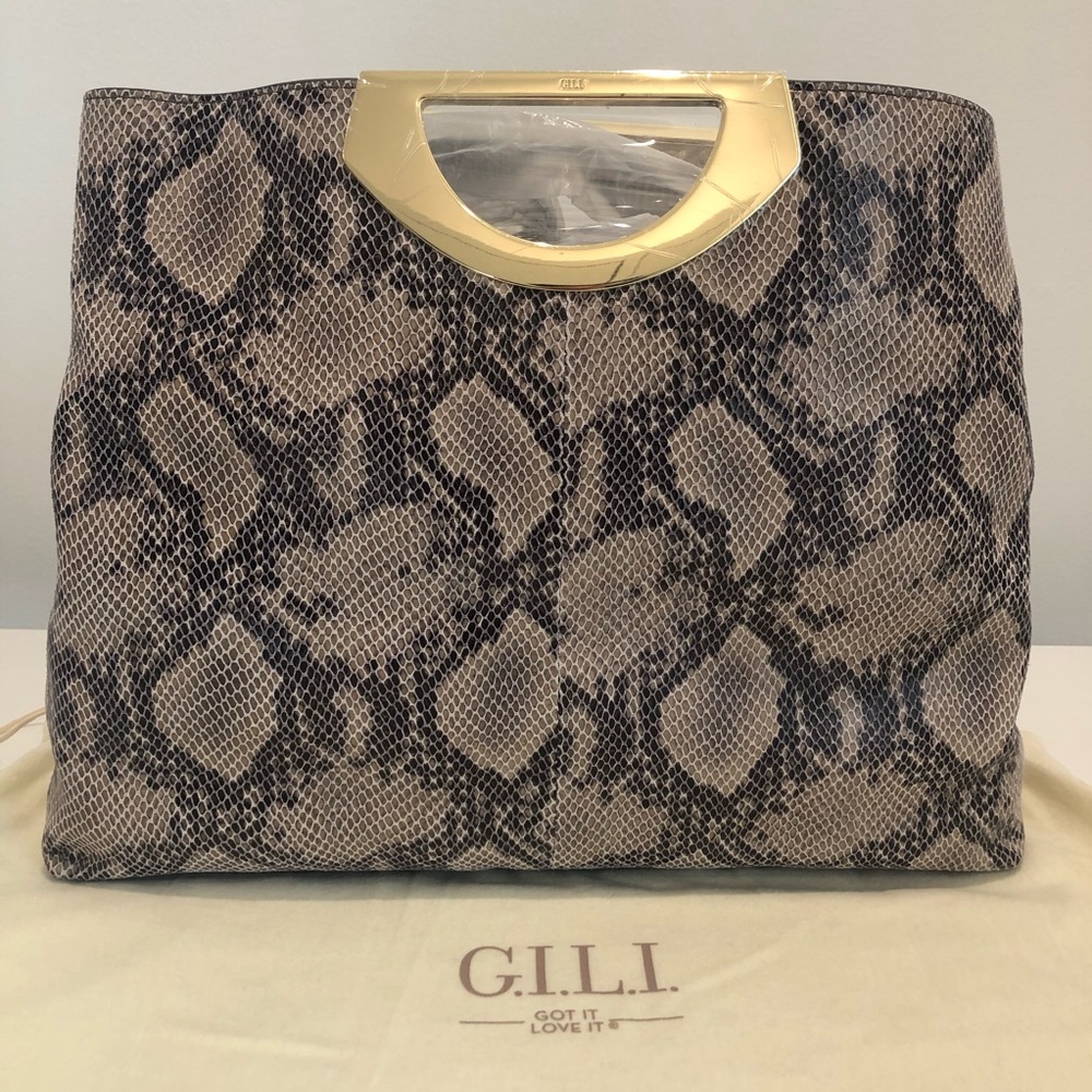 G.I.L.I. Exotic Embossed Leather Tote